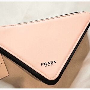 BRAND NEW GIFT WITH PURCHASE Prada Beauty Black Triangle Pouch in pkg *see descr
